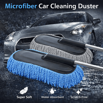 Microfiber Car Cleaning Duster | Telescopic Handle Exterior & Interior Cleaner - Saadiq.pk