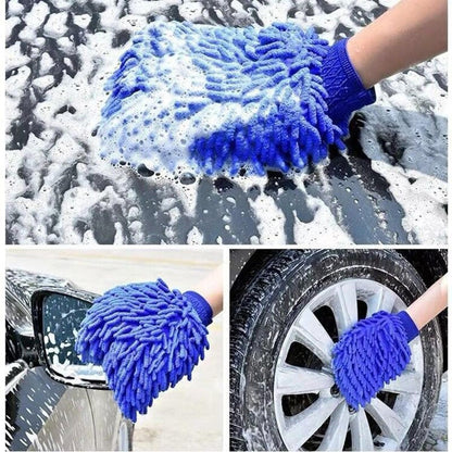Microfiber Car Wash Gloves – Car Care Cleaning Mitt - Saadiq.pk