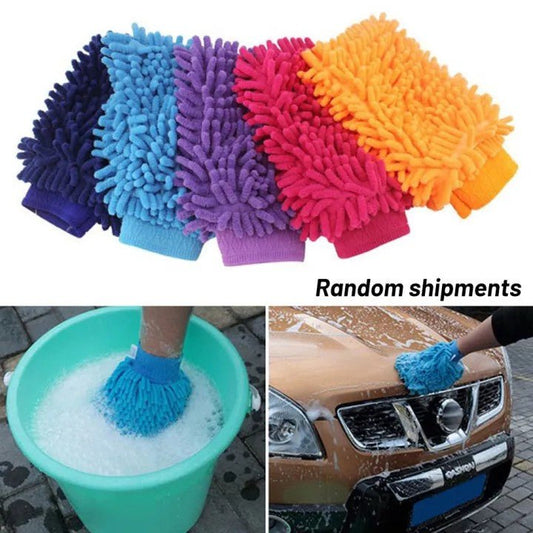Microfiber Car Wash Gloves – Car Care Cleaning Mitt - Saadiq.pk