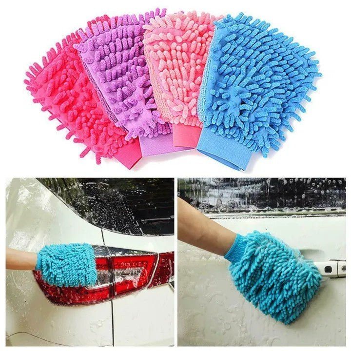 Microfiber Car Wash Gloves – Car Care Cleaning Mitt - Saadiq.pk