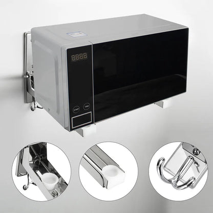 Microwave Oven Stand with 2 Hooks – Kitchen Storage & Organizer - Saadiq.pk