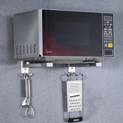 Microwave Oven Stand with 2 Hooks – Kitchen Storage & Organizer - Saadiq.pk