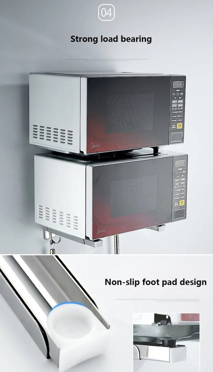 Microwave Oven Stand with 2 Hooks – Kitchen Storage & Organizer - Saadiq.pk