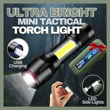 Mini 2 in 1 LED Rechargeable Flashlight – Compact Handheld Torch - Saadiq.pk