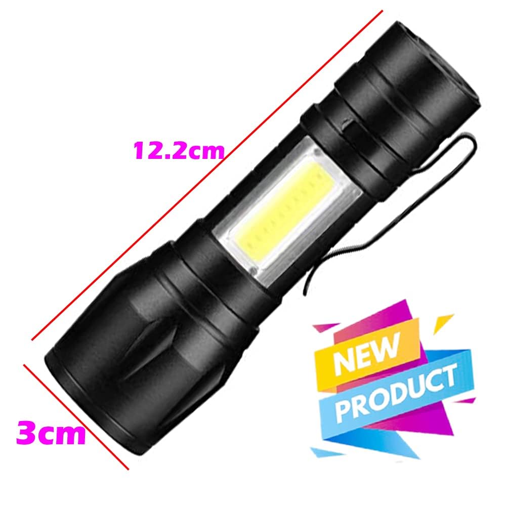 Mini 2 in 1 LED Rechargeable Flashlight – Compact Handheld Torch - Saadiq.pk