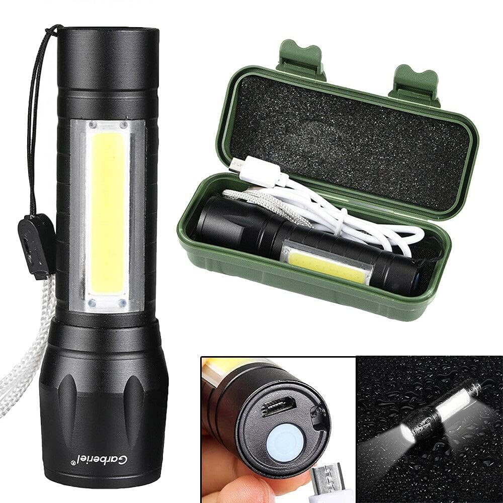 Mini 2 in 1 LED Rechargeable Flashlight – Compact Handheld Torch - Saadiq.pk