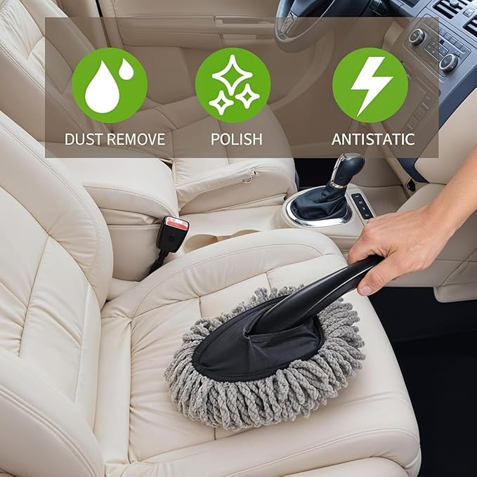 Mini Microfiber Car Duster – Portable Cleaning Brush for Cars - Saadiq.pk