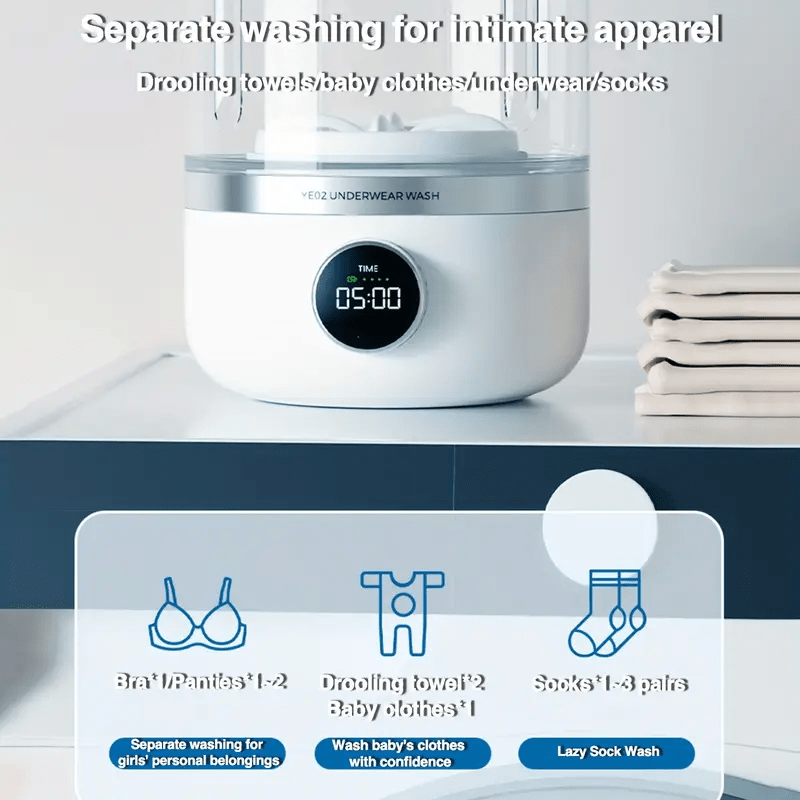 Mini Rechargeable Washing Machine – Portable Clothes Washer - Saadiq.pk