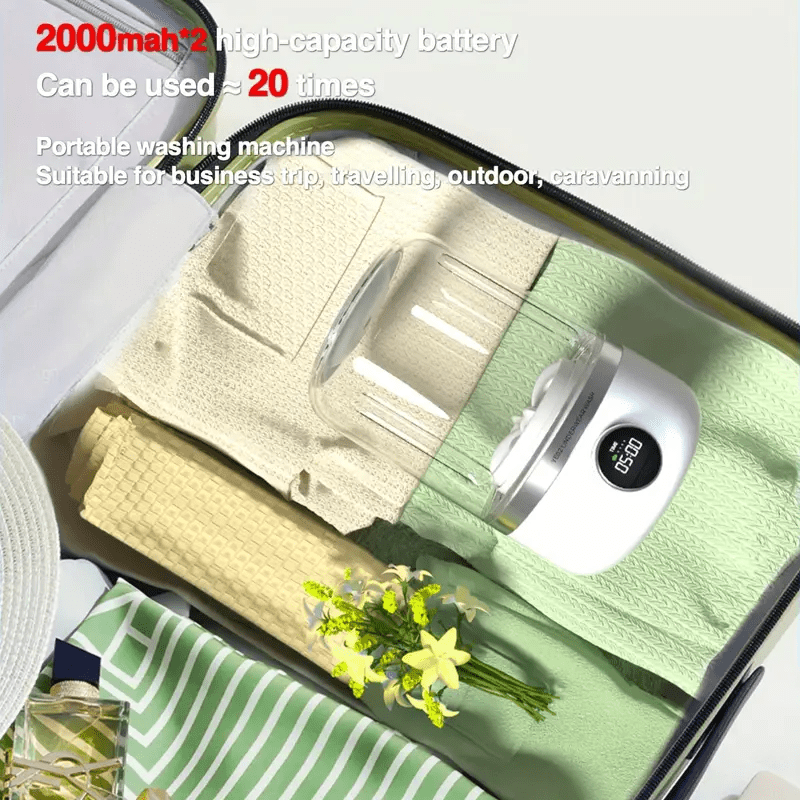 Mini Rechargeable Washing Machine – Portable Clothes Washer - Saadiq.pk