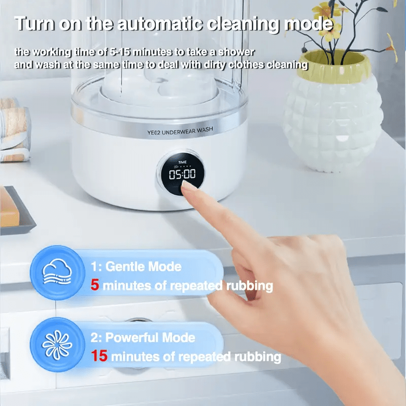 Mini Rechargeable Washing Machine – Portable Clothes Washer - Saadiq.pk