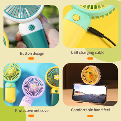 Mini Handheld Cooling Fan – Portable USB Rechargeable Fan (Random Character)