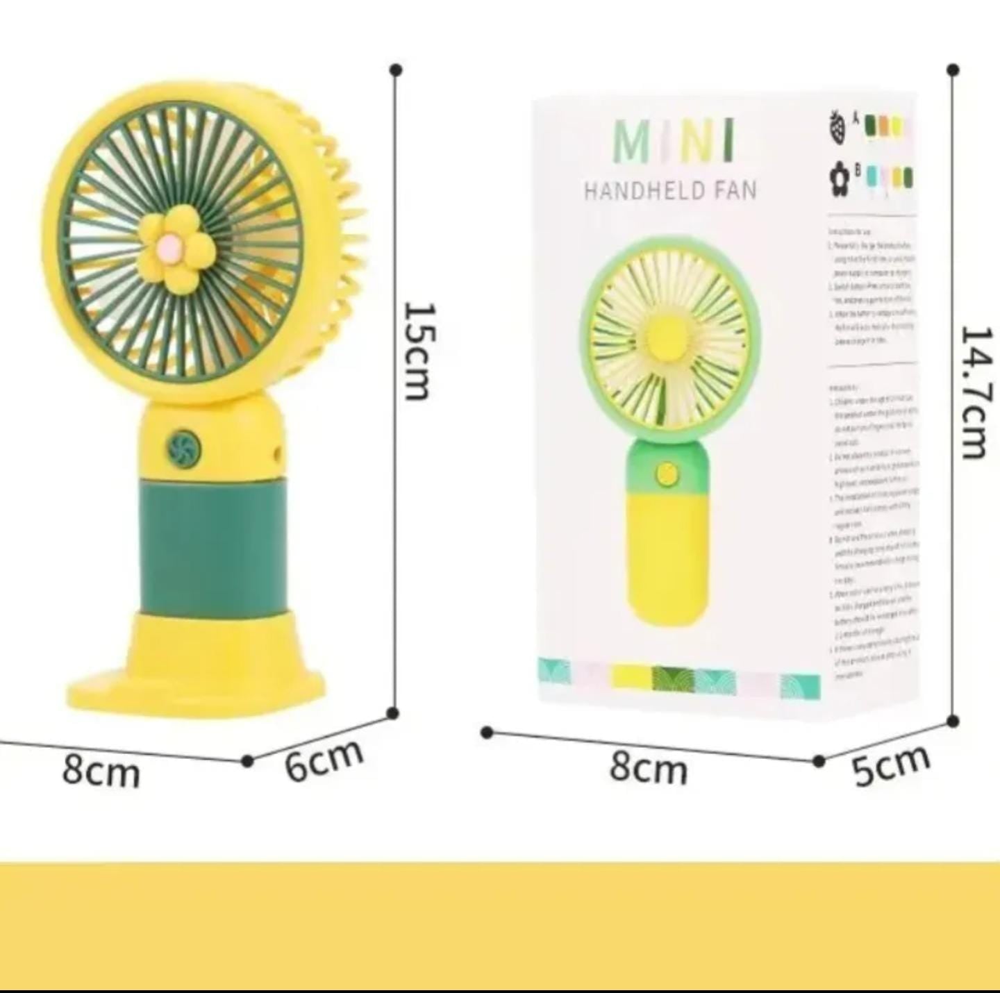 Mini Handheld Cooling Fan – Portable USB Rechargeable Fan (Random Character)