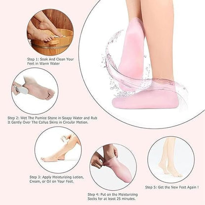 Moisturizing Jelly Socks for Dry Feet | Hydrating Gel Heel Socks for Cracked Heels, Rough Skin & Callus Repair - Saadiq.pk