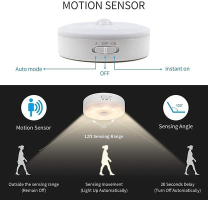 Motion Sensor LED Night Light – Wireless Rechargeable Cabinet & Stair Light with Magnetic Mount (PACK OF 2) - Saadiq.pk