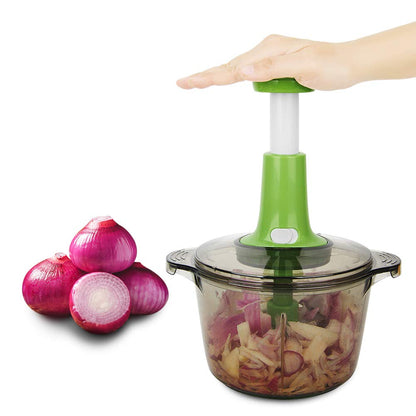 Multi - Functional Hand Push Speedy Chopper – 2L Manual Vegetable Cutter - Saadiq.pk