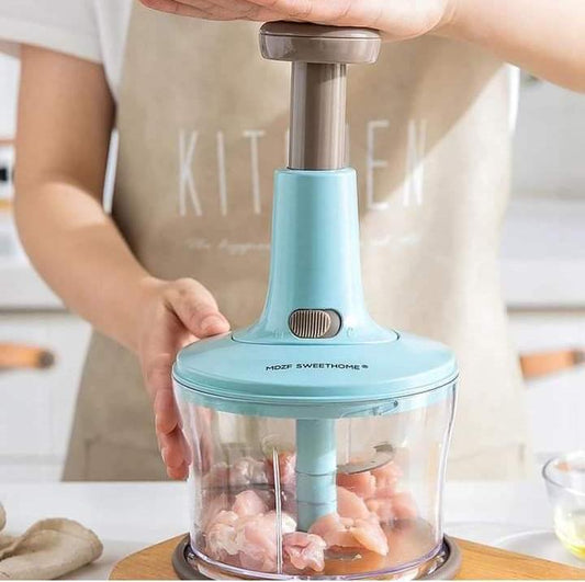 Multi - Functional Hand Push Speedy Chopper – 2L Manual Vegetable Cutter - Saadiq.pk