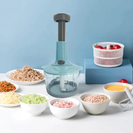 Multi - Functional Hand Push Speedy Chopper – 2L Manual Vegetable Cutter - Saadiq.pk