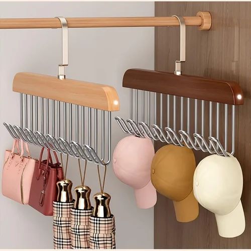 Multi Hook Wall Mount Hanger – Space - Saving Clothes & Accessories Rack - Saadiq.pk