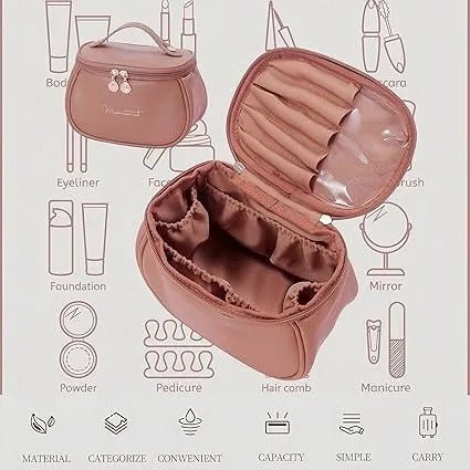 Multifunction Travel Cosmetic Bag – Large Capacity Waterproof Makeup & Toiletry Organizer for Women - Saadiq.pk