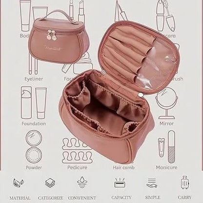 Multifunction Travel Cosmetic Bag – Large Capacity Waterproof Makeup & Toiletry Organizer for Women - Saadiq.pk