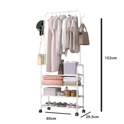 Multifunctional 4 Layers Shoe & Coat Rack – Space - Saving Home Organizer - Saadiq.pk