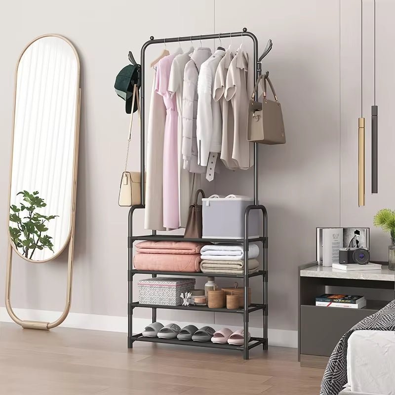 Multifunctional 4 Layers Shoe & Coat Rack – Space - Saving Home Organizer - Saadiq.pk