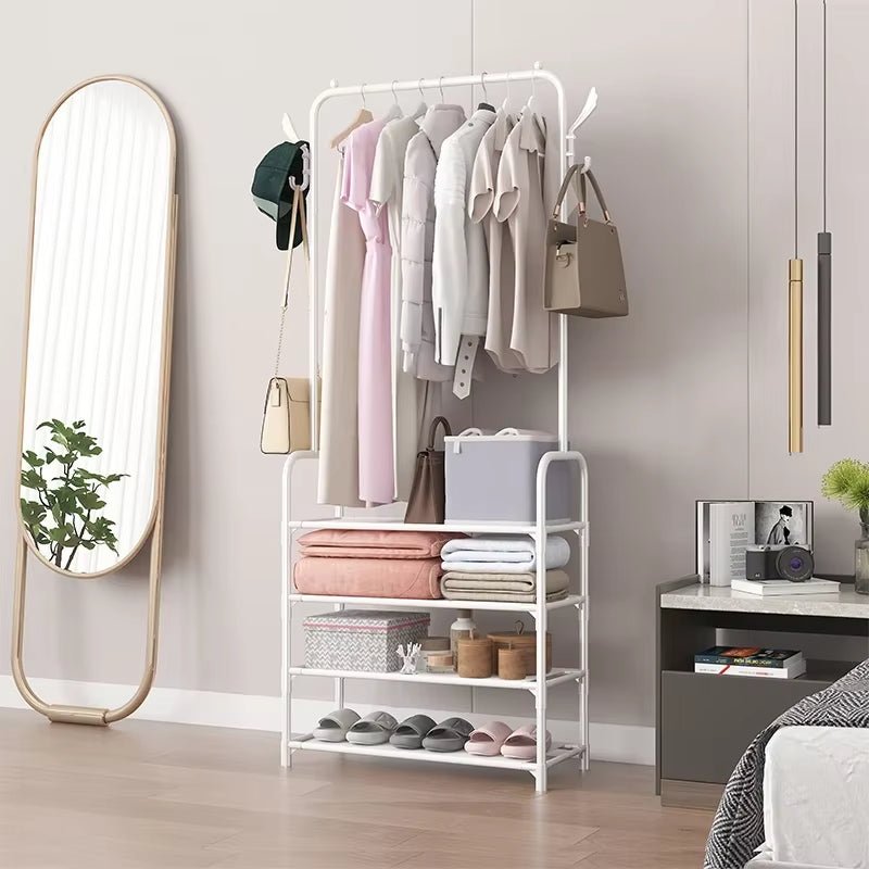Multifunctional 4 Layers Shoe & Coat Rack – Space - Saving Home Organizer - Saadiq.pk