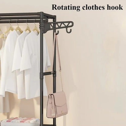 Multifunctional Cloth Rack – Double Layer Wardrobe Organizer - Saadiq.pk