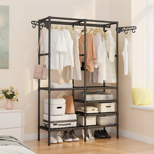 Multifunctional Cloth Rack – Double Layer Wardrobe Organizer - Saadiq.pk