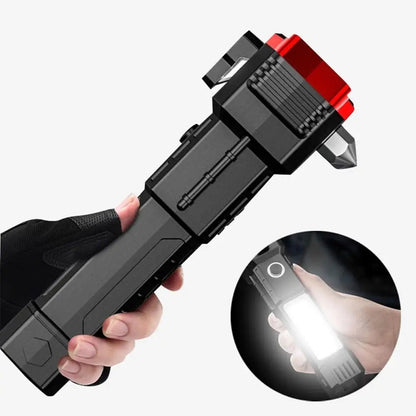 Multifunctional Emergency Hammer Flashlight with Power Bank - Saadiq.pk