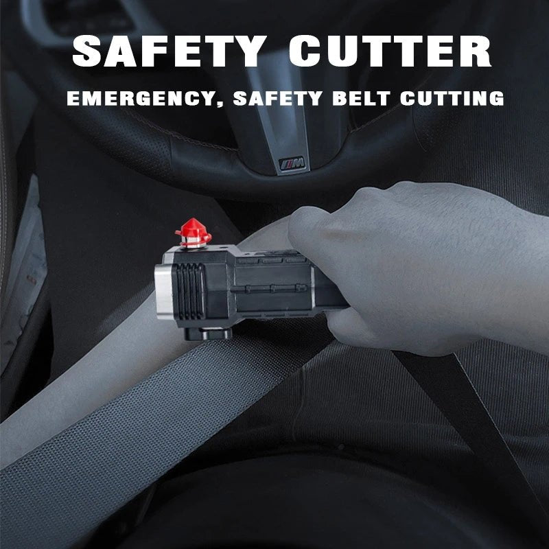 Multifunctional Emergency Hammer Flashlight with Power Bank - Saadiq.pk