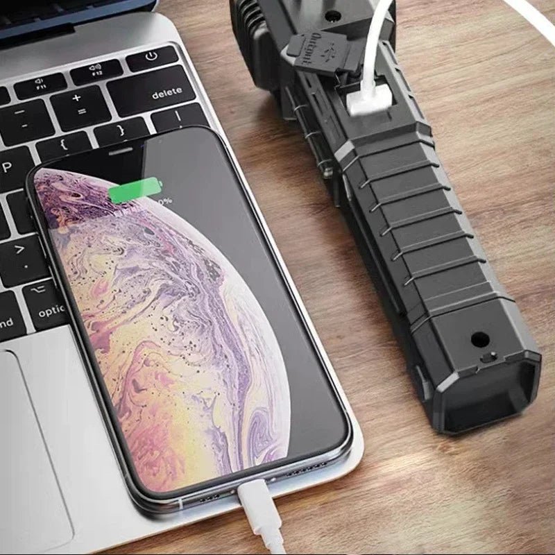 Multifunctional Emergency Hammer Flashlight with Power Bank - Saadiq.pk