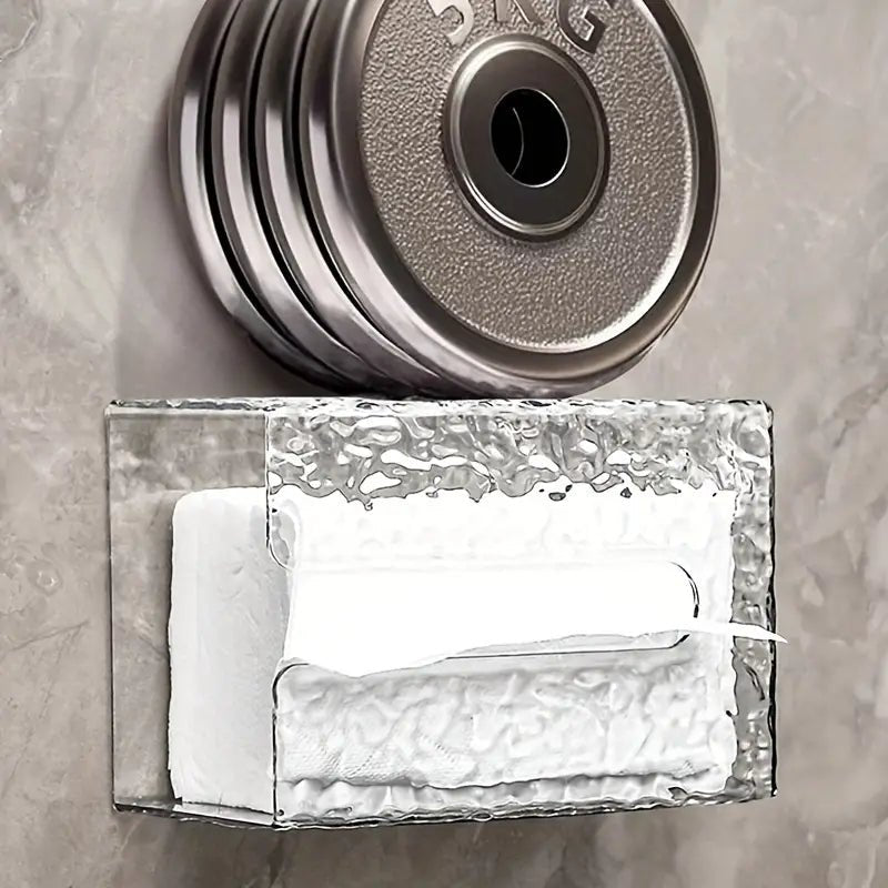 Multifunctional Glacier Pattern Tissue Box – Wall Mounted Acrylic Dispenser - Saadiq.pk