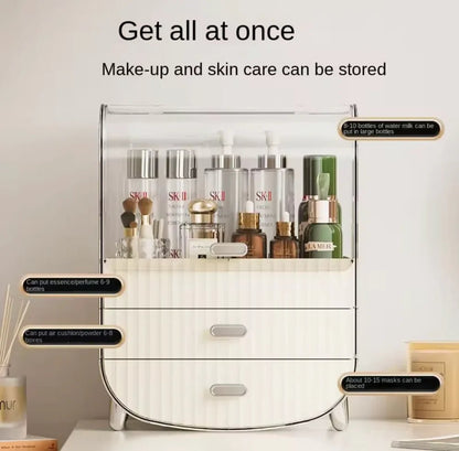 Multipurpose Acrylic Cosmetic Organizer – Transparent Makeup Drawer Box - Saadiq.pk