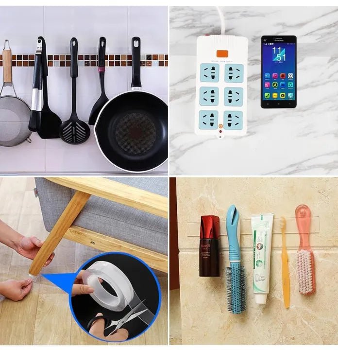 Multipurpose Double - Sided Nano Tape – Strong Washable & Reusable Adhesive - Saadiq.pk