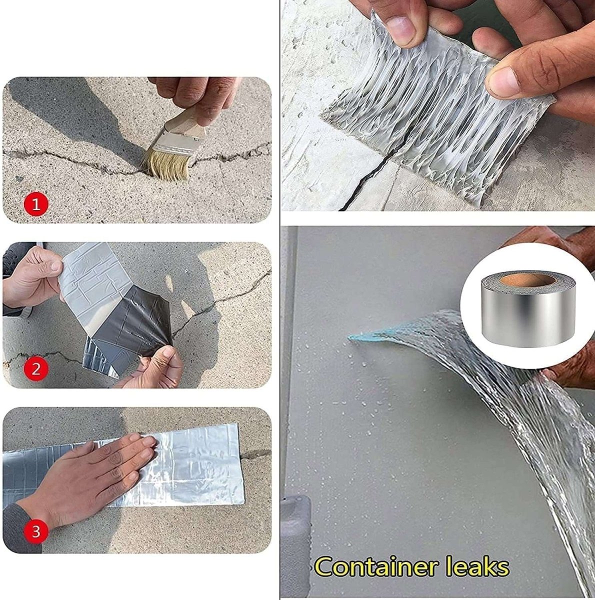 New Waterproof Tape Professional Aluminum Foil Adhesive Butyl Tape - Saadiq.pk