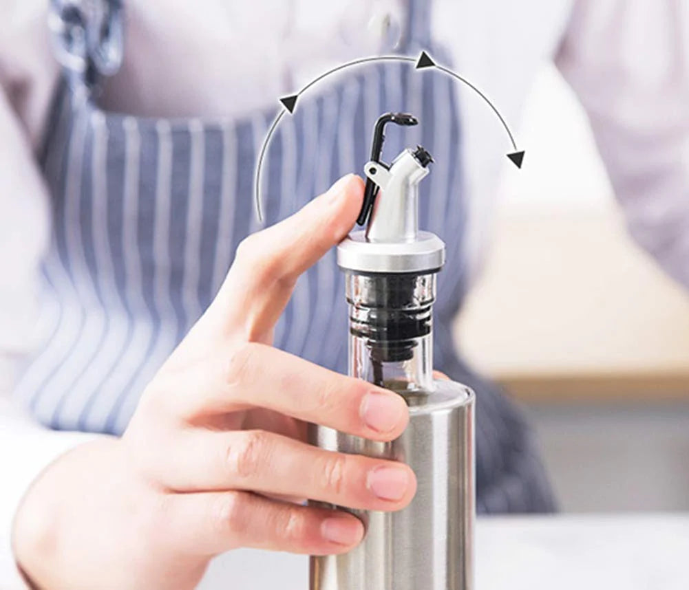Glass Oil & Vinegar Dispenser – Easy-Pour Bottle with Sprinkler for Kitchen 300ML