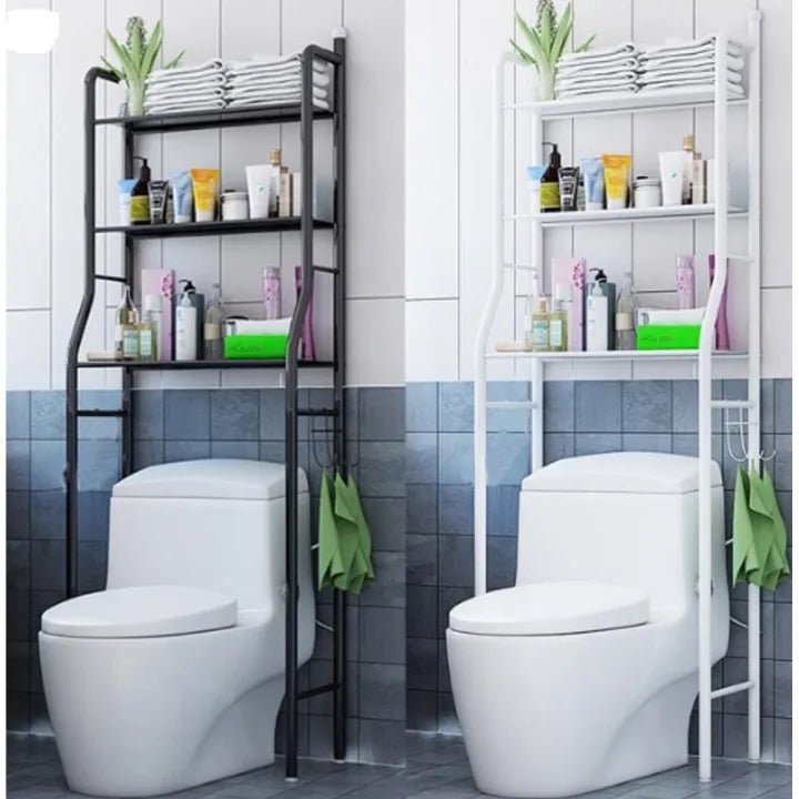Over - The - Commode Iron Bathroom Shelf – 3 - Tier Organizer - Saadiq.pk