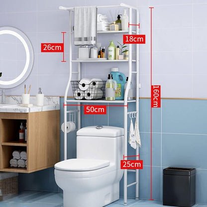 Over - The - Commode Iron Bathroom Shelf – 3 - Tier Organizer - Saadiq.pk