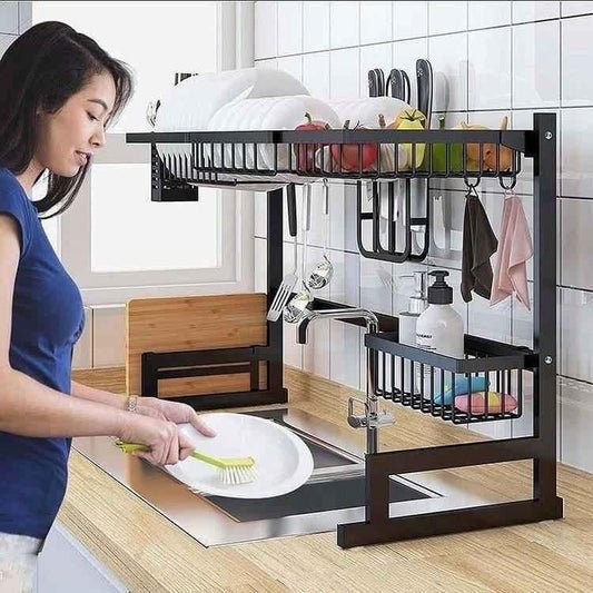 Over The Sink Rack for Kitchen – Multi - Functional Kitchen Storage Organizer - Saadiq.pk