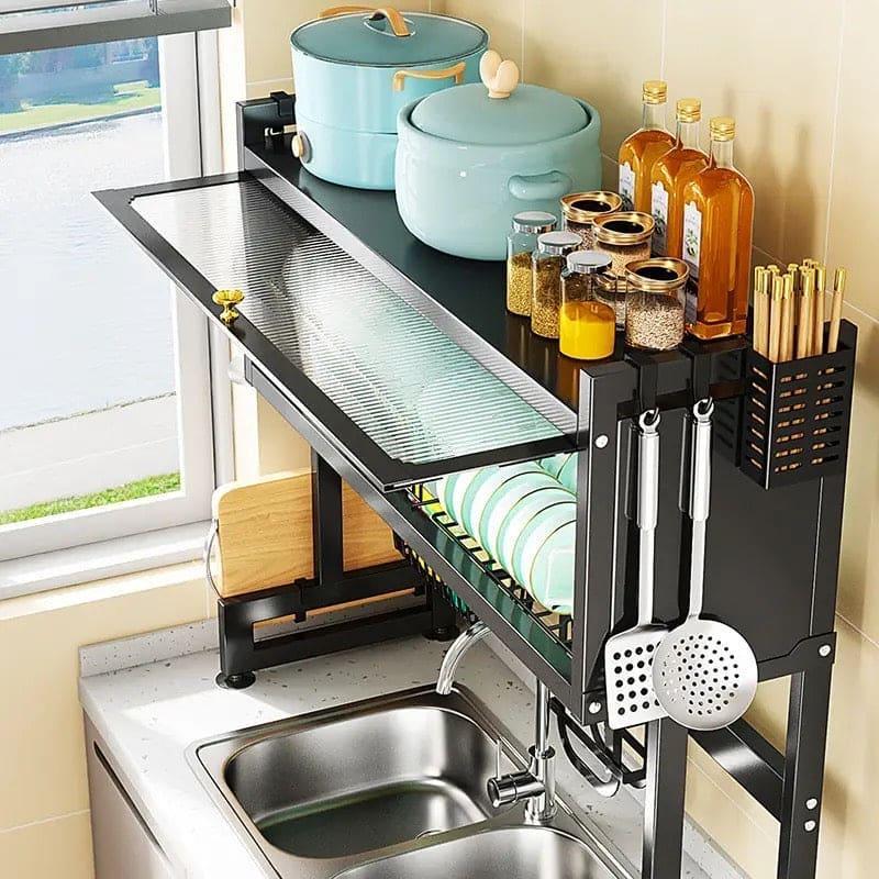 Over The Sink Rack for Kitchen – Multi - Functional Kitchen Storage Organizer - Saadiq.pk
