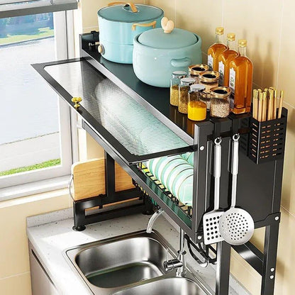 Over The Sink Rack for Kitchen – Multi - Functional Kitchen Storage Organizer - Saadiq.pk
