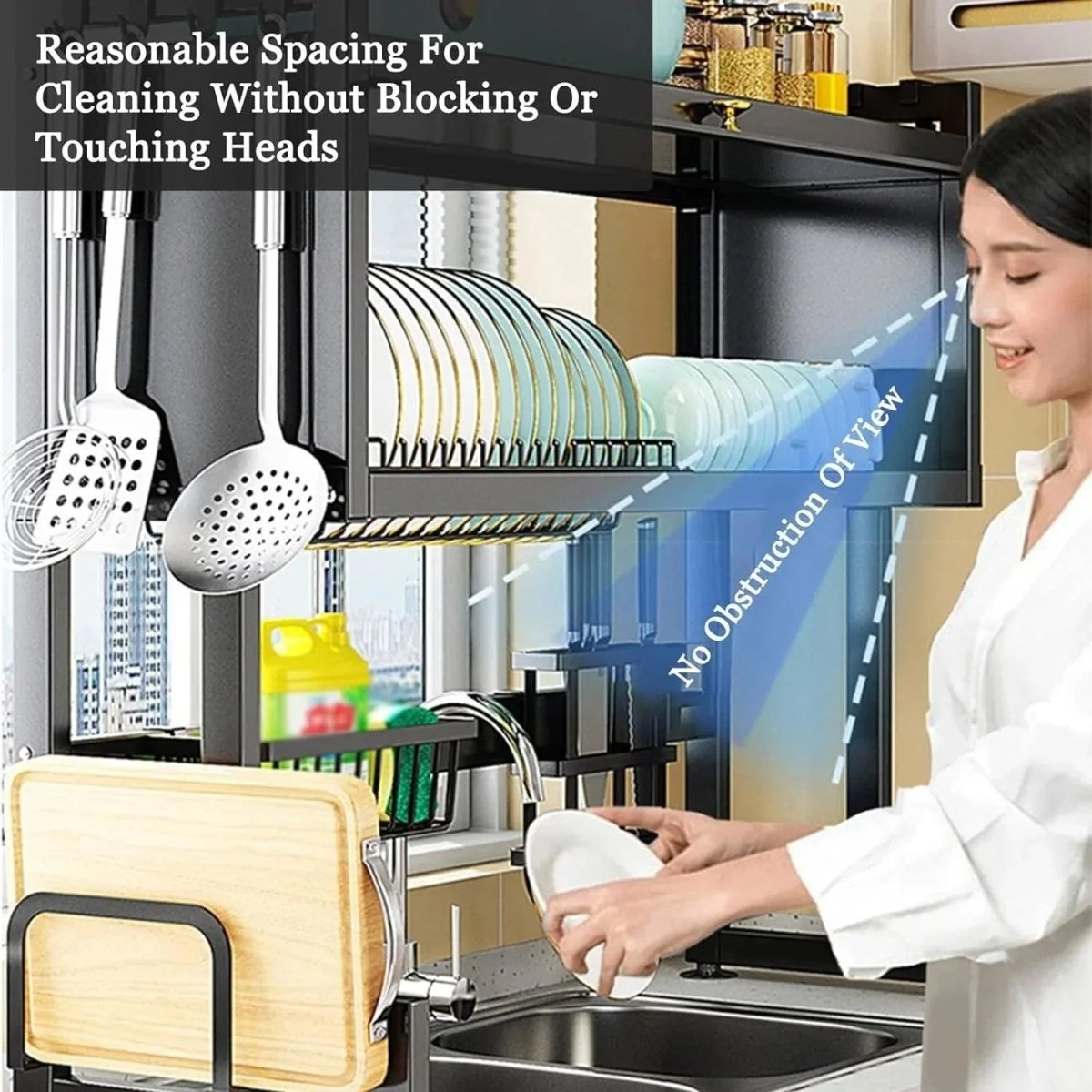 Over The Sink Rack for Kitchen – Multi - Functional Kitchen Storage Organizer - Saadiq.pk