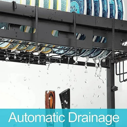 Over‑Sink Dish Drying Rack | Space‑Saving Kitchen Storage Organizer - 85CM - Saadiq.pk