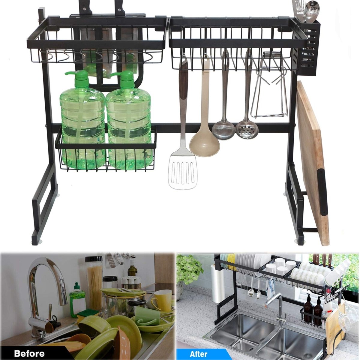 Over‑Sink Dish Drying Rack | Space‑Saving Kitchen Storage Organizer - 85CM - Saadiq.pk