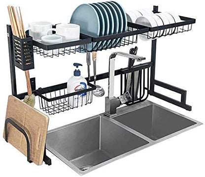 Over‑Sink Dish Drying Rack | Space‑Saving Kitchen Storage Organizer - 85CM - Saadiq.pk