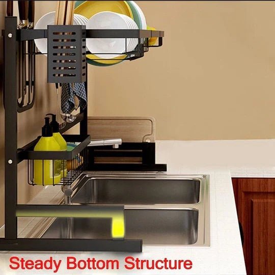 Over‑Sink Dish Drying Rack | Space‑Saving Kitchen Storage Organizer - 85CM - Saadiq.pk