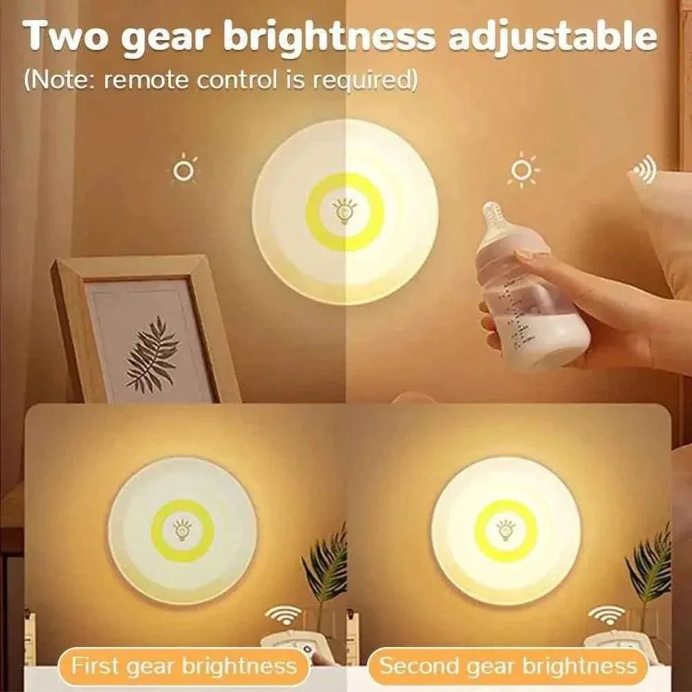Pack of 3 Wireless LED Night Lights with Remote Control - Ultra - Bright - Saadiq.pk
