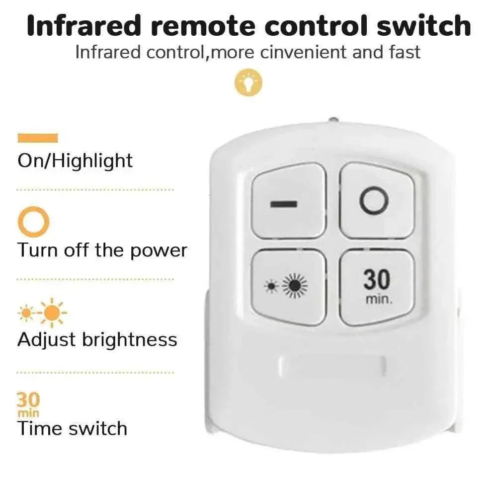 Pack of 3 Wireless LED Night Lights with Remote Control - Ultra - Bright - Saadiq.pk