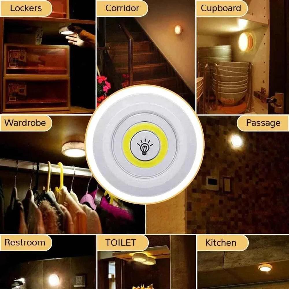 Pack of 3 Wireless LED Night Lights with Remote Control - Ultra - Bright - Saadiq.pk
